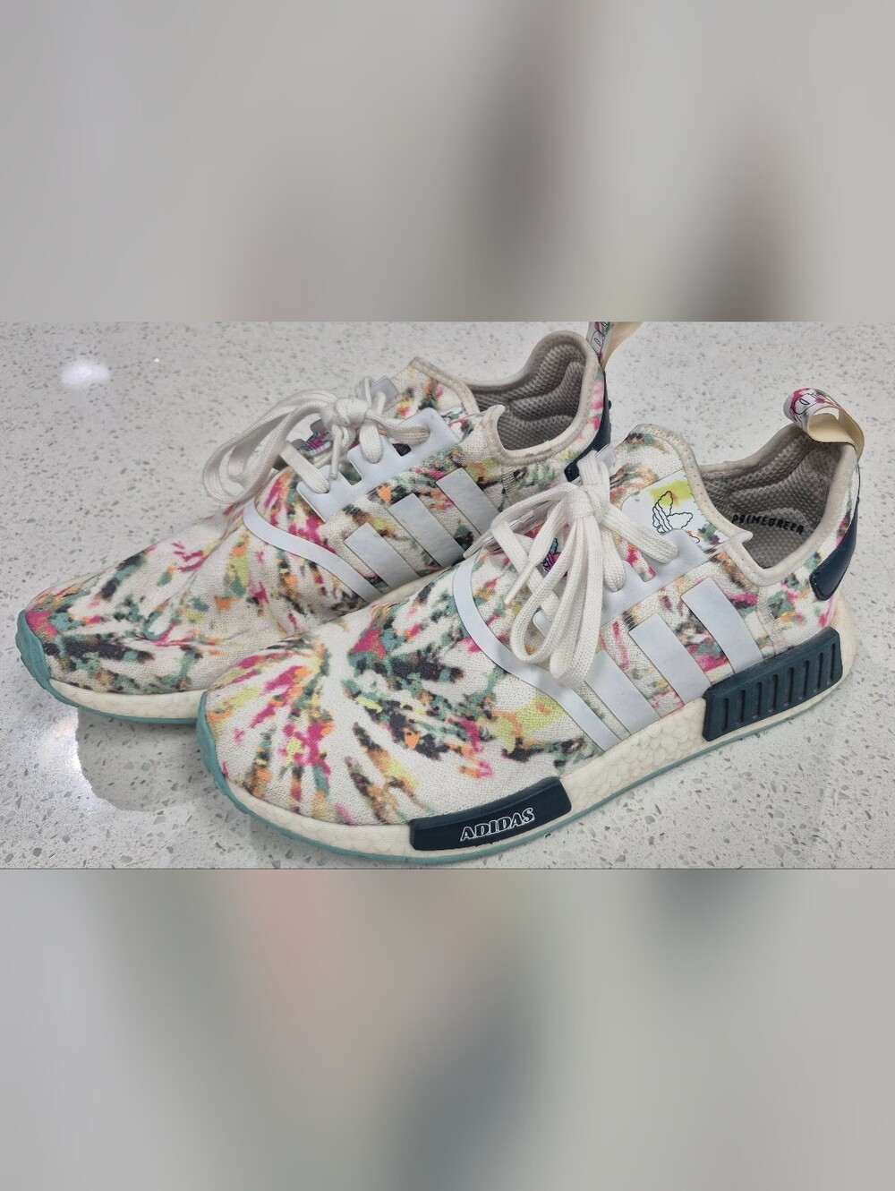 Adidas Mens Tie-Dye Knit Sneakers